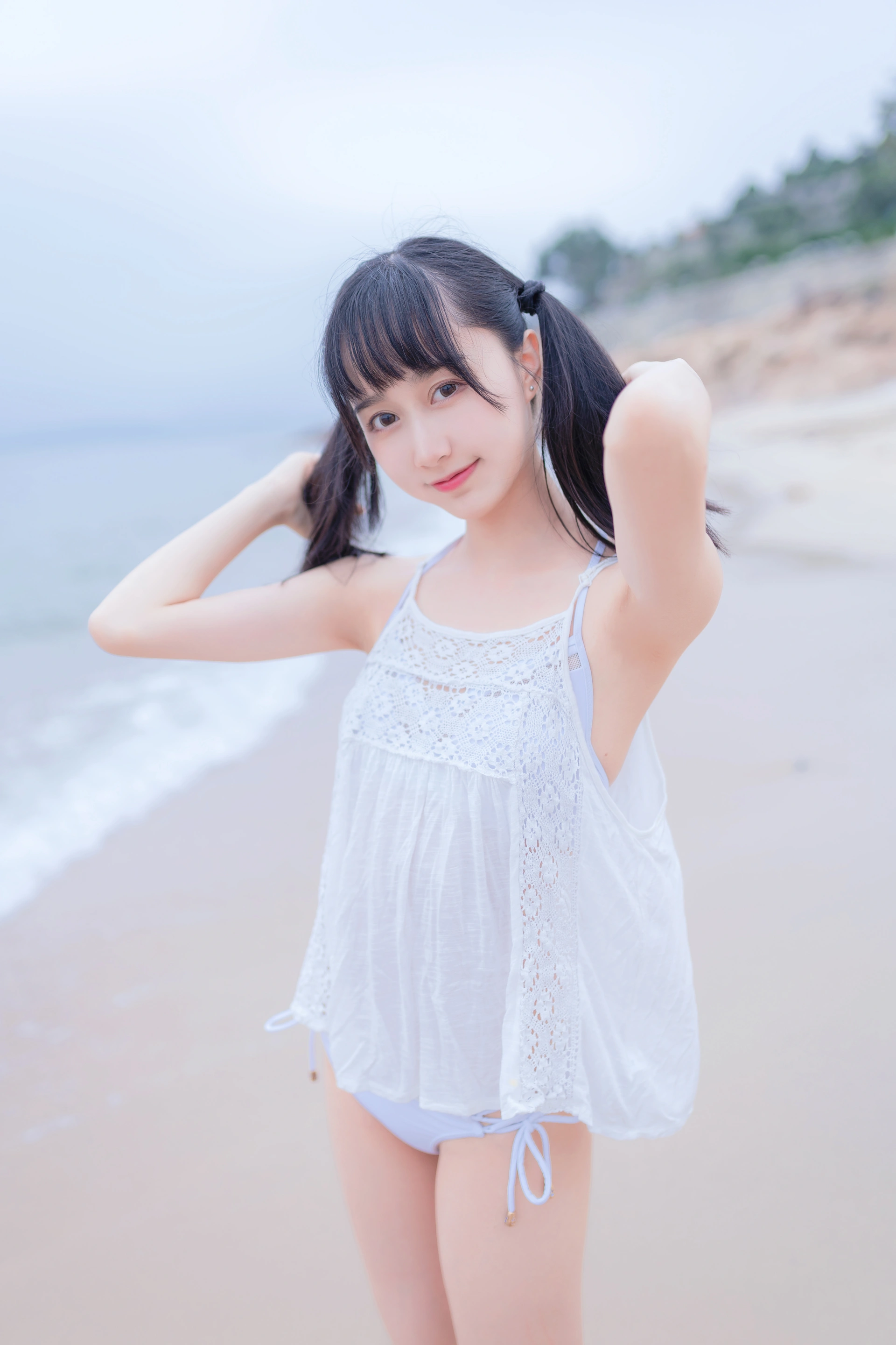木绵绵OwO - NO.37 海边白色比基尼 3